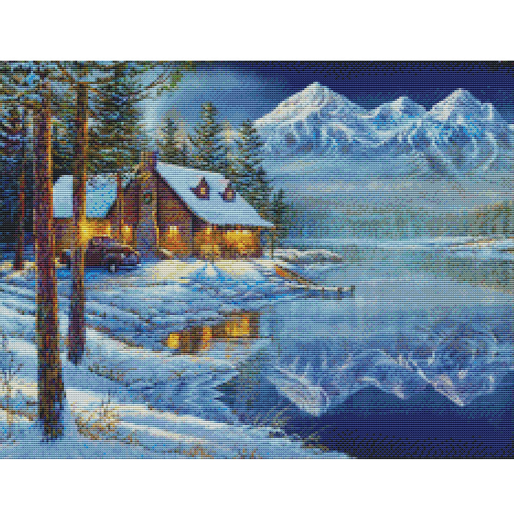 Winter Christmas Igloo - 11CT Stamped Cross Stitch 60*50CM(Joy Sunday)