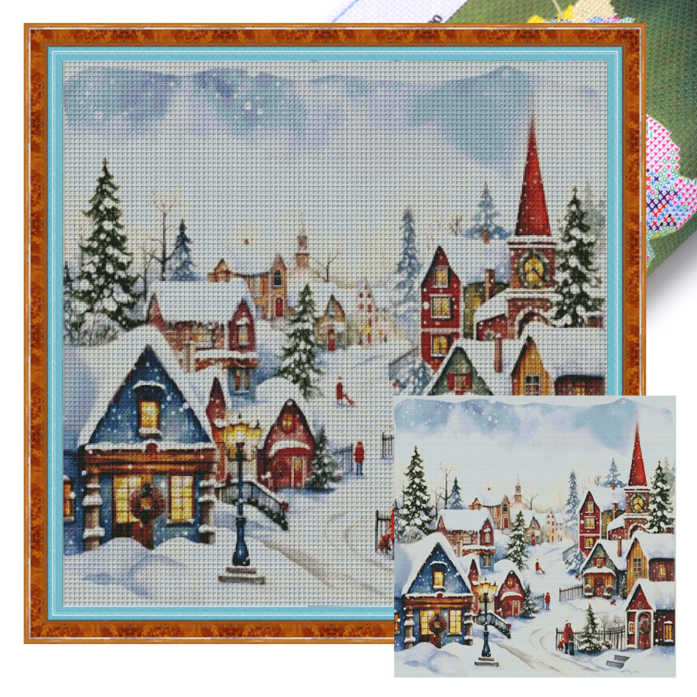 Winter Christmas Igloo - 11CT Stamped Cross Stitch 60*50CM(Joy Sunday)