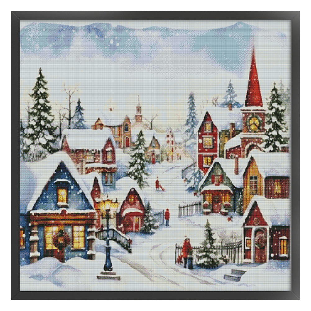 Winter Christmas Igloo - 11CT Stamped Cross Stitch 60*50CM(Joy Sunday)