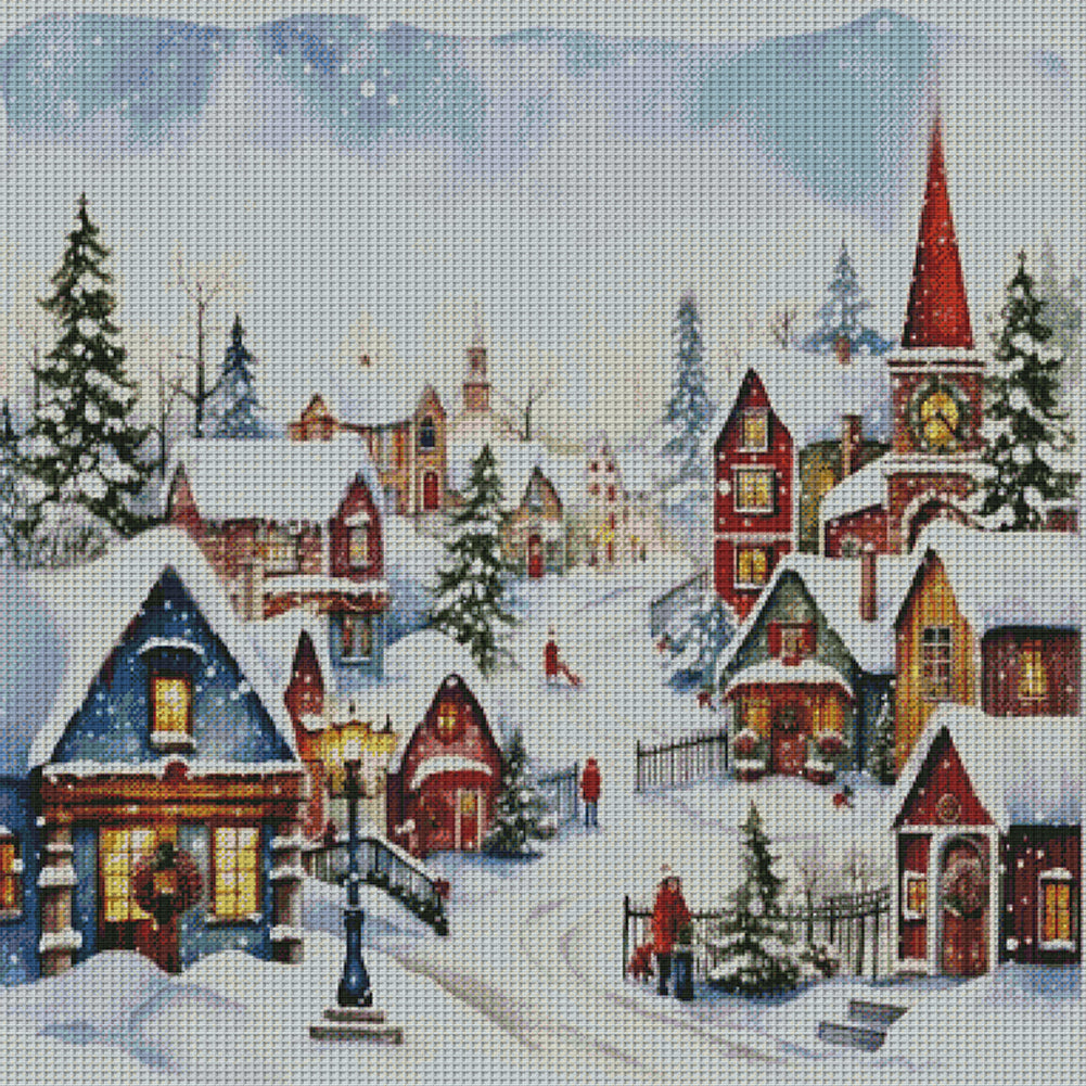 Winter Christmas Igloo - 11CT Stamped Cross Stitch 60*50CM(Joy Sunday)