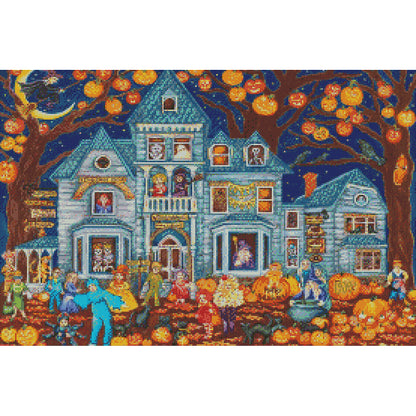 Halloween Cabin - 11CT Stamped Cross Stitch 60*50CM(Joy Sunday)