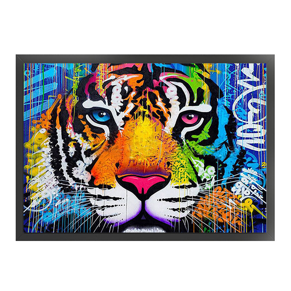 Colorful Tiger - 11CT Stamped Cross Stitch 60*45CM(Joy Sunday)