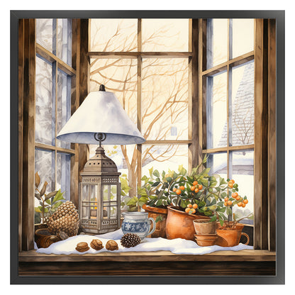 Winter Windowsill - 11CT Stamped Cross Stitch 50*50CM(Joy Sunday)