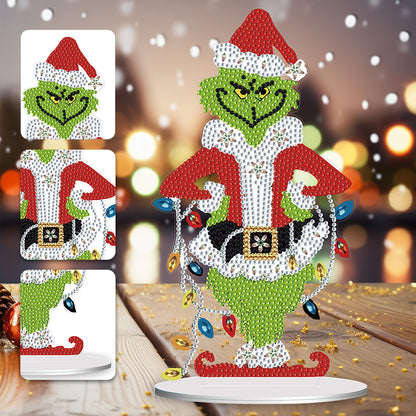 Acrylic Grinch Round+Special Shape Diamond Painting Tabletop Ornaments Kit (#1)