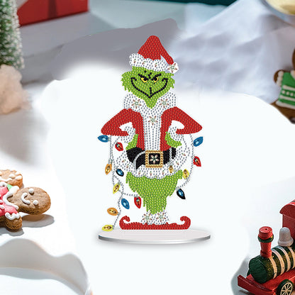 Acrylic Grinch Round+Special Shape Diamond Painting Tabletop Ornaments Kit (#1)