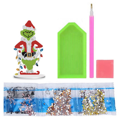 Acrylic Grinch Round+Special Shape Diamond Painting Tabletop Ornaments Kit (#1)