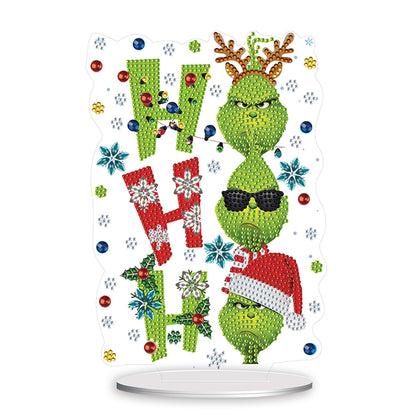 Acrylic Grinch Round+Special Shape Diamond Painting Tabletop Ornaments Kit (#2)