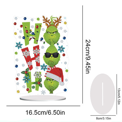 Acrylic Grinch Round+Special Shape Diamond Painting Tabletop Ornaments Kit (#2)