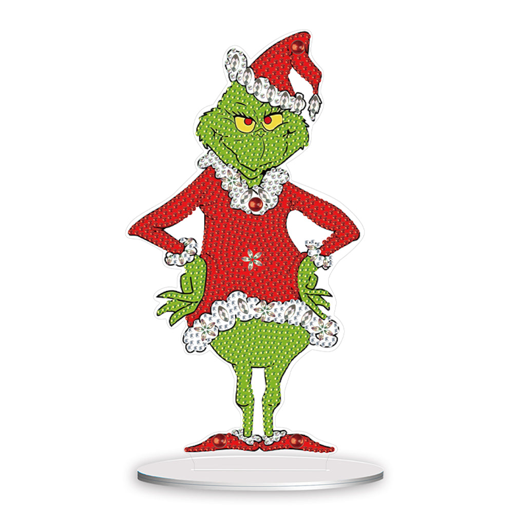 Acrylic Grinch Round+Special Shape Diamond Painting Tabletop Ornaments Kit (#3)