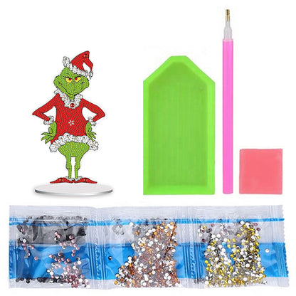 Acrylic Grinch Round+Special Shape Diamond Painting Tabletop Ornaments Kit (#3)