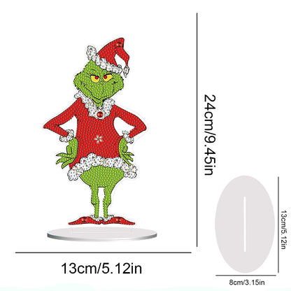 Acrylic Grinch Round+Special Shape Diamond Painting Tabletop Ornaments Kit (#3)