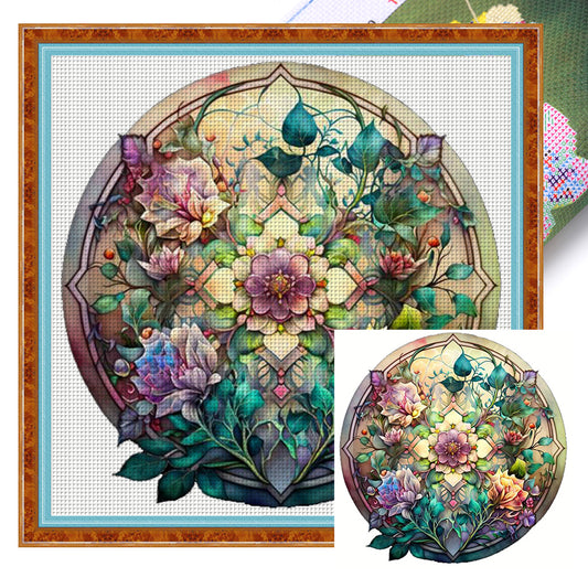 Bouquet Of Flowers - 18CT Stamped Cross Stitch 30*30CM(Joy Sunday)