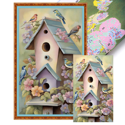 Flower And Bird Room - 11CT Stamped Cross Stitch 35*60CM(Joy Sunday)