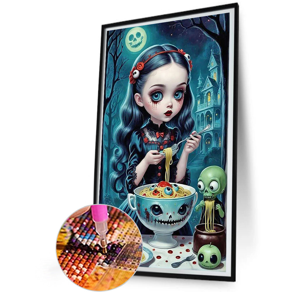 Bigeyed Witch - Full Round Drill Diamond Painting 30*50CM
