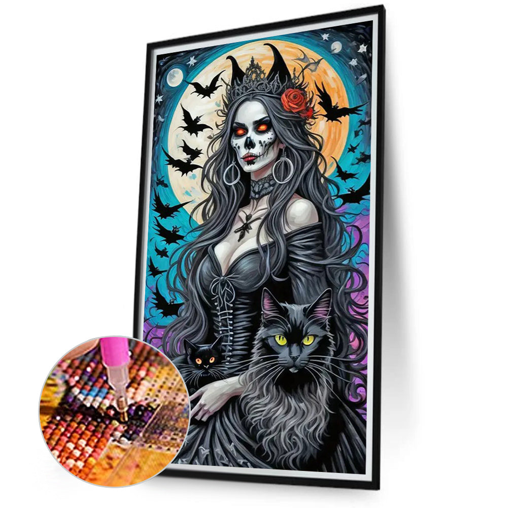 Dark Skeleton Queen - Full Round Drill Diamond Painting 40*70CM
