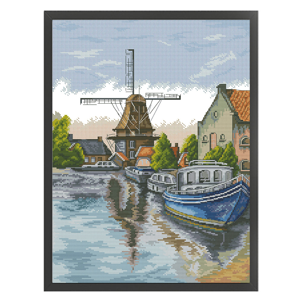 Seaside Five - 14CT Stamped Cross Stitch 34*45CM(Joy Sunday)