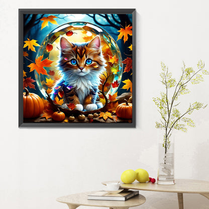 Cat - Full Round Drill Diamond Painting 30*30CM