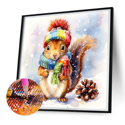 Squirrel - Full Round Drill Diamond Painting 30*30CM