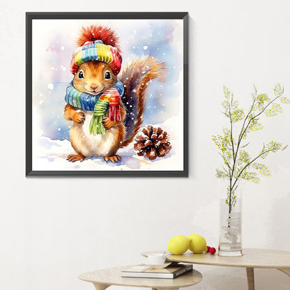 Squirrel - Full Round Drill Diamond Painting 30*30CM