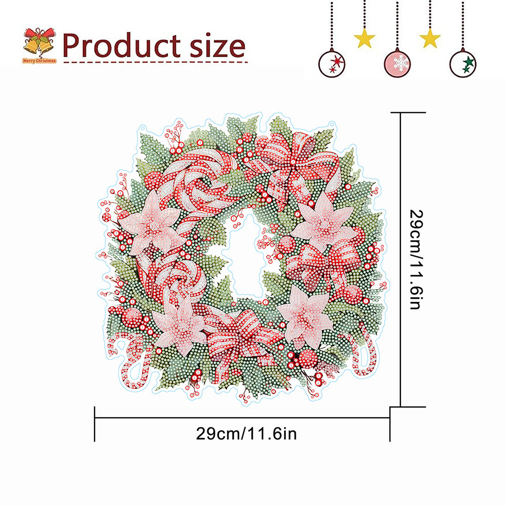 Christmas Special Shaped Diamond Painting Hanging Wreath (Candy and Flowers)