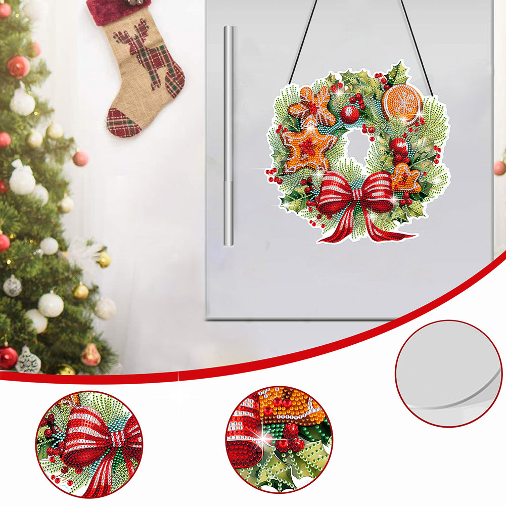 Christmas Special Shaped Diamond Painting Hanging Wreath (Biscuits and Flowers)