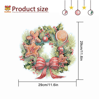 Christmas Special Shaped Diamond Painting Hanging Wreath (Biscuits and Flowers)