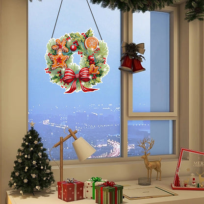 Christmas Special Shaped Diamond Painting Hanging Wreath (Biscuits and Flowers)