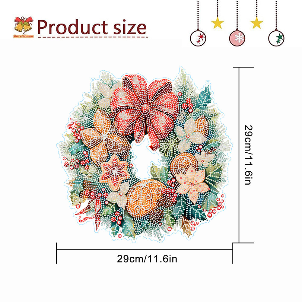 Christmas Special Shaped Diamond Painting Art Hanging Wreath (Biscuit Bow)