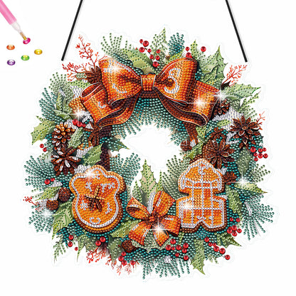 Christmas Special Shaped Diamond Painting Hanging Wreath (Biscuit Wreath)