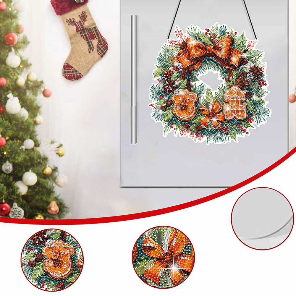 Christmas Special Shaped Diamond Painting Hanging Wreath (Biscuit Wreath)