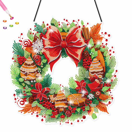 Christmas Special Shaped Diamond Painting Hanging Wreath (Christmas Biscuits)