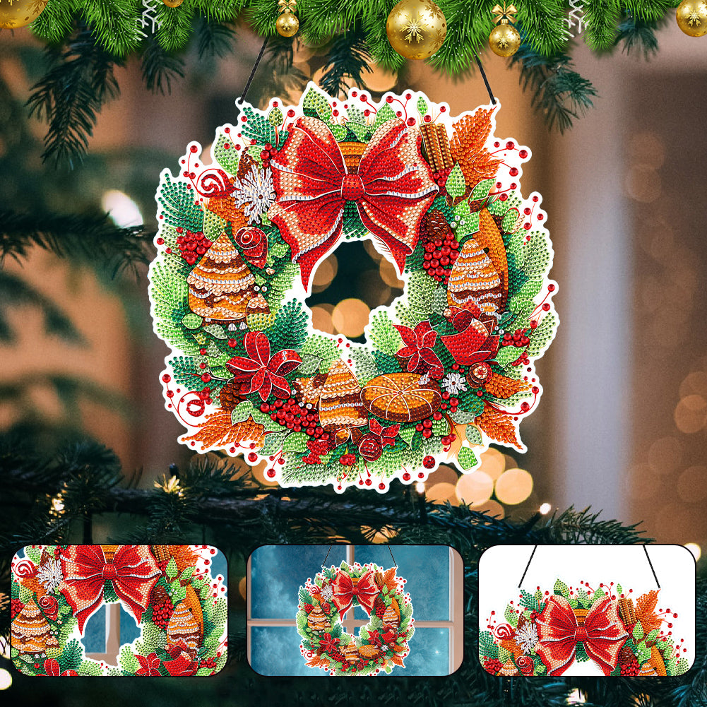 Christmas Special Shaped Diamond Painting Hanging Wreath (Christmas Biscuits)