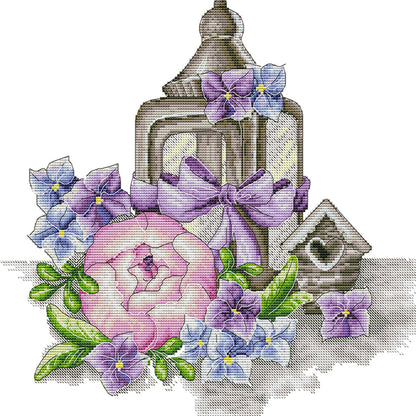 Spring Of Flowers And Lanterns - 14CT Stamped Cross Stitch 38*37CM(Joy Sunday)