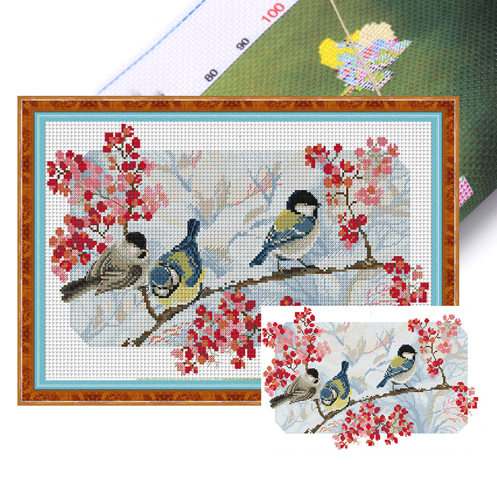 Three Little Birds Five - 14CT Stamped Cross Stitch 42*28CM(Joy Sunday)