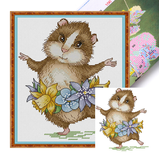 Guinea Pig - 14CT Stamped Cross Stitch 19*22CM(Joy Sunday)