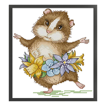 Guinea Pig - 14CT Stamped Cross Stitch 19*22CM(Joy Sunday)