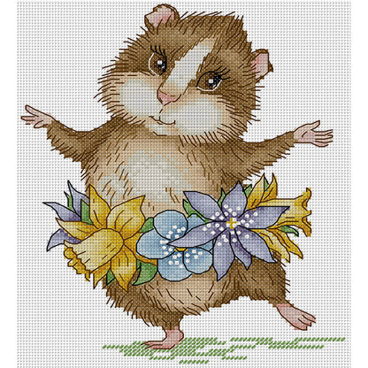 Guinea Pig - 14CT Stamped Cross Stitch 19*22CM(Joy Sunday)