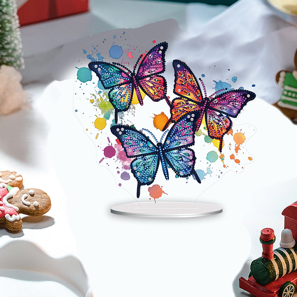 Butterfly Round+Special Shape Diamond Painting Art Tabletop Ornaments Kit (#2)