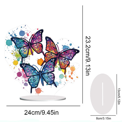 Butterfly Round+Special Shape Diamond Painting Art Tabletop Ornaments Kit (#2)