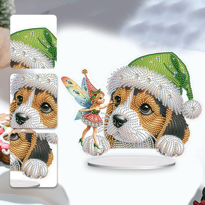 Diamond Painting Desktop Decoration for Home Office Desktop Decor(Dog and Pixie)