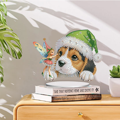 Diamond Painting Desktop Decoration for Home Office Desktop Decor(Dog and Pixie)