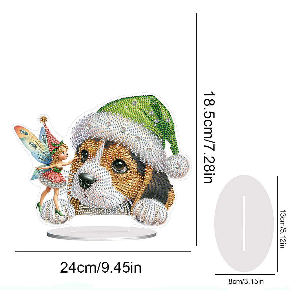 Diamond Painting Desktop Decoration for Home Office Desktop Decor(Dog and Pixie)