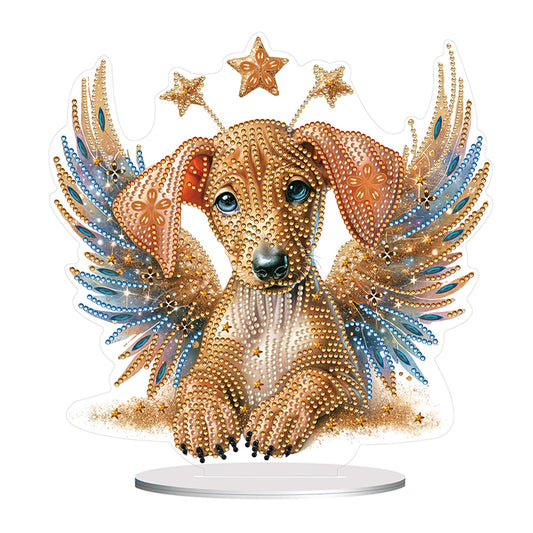 Diamond Painting Desktop Decor for Home Office Desktop Decor (Winged Dachshund)