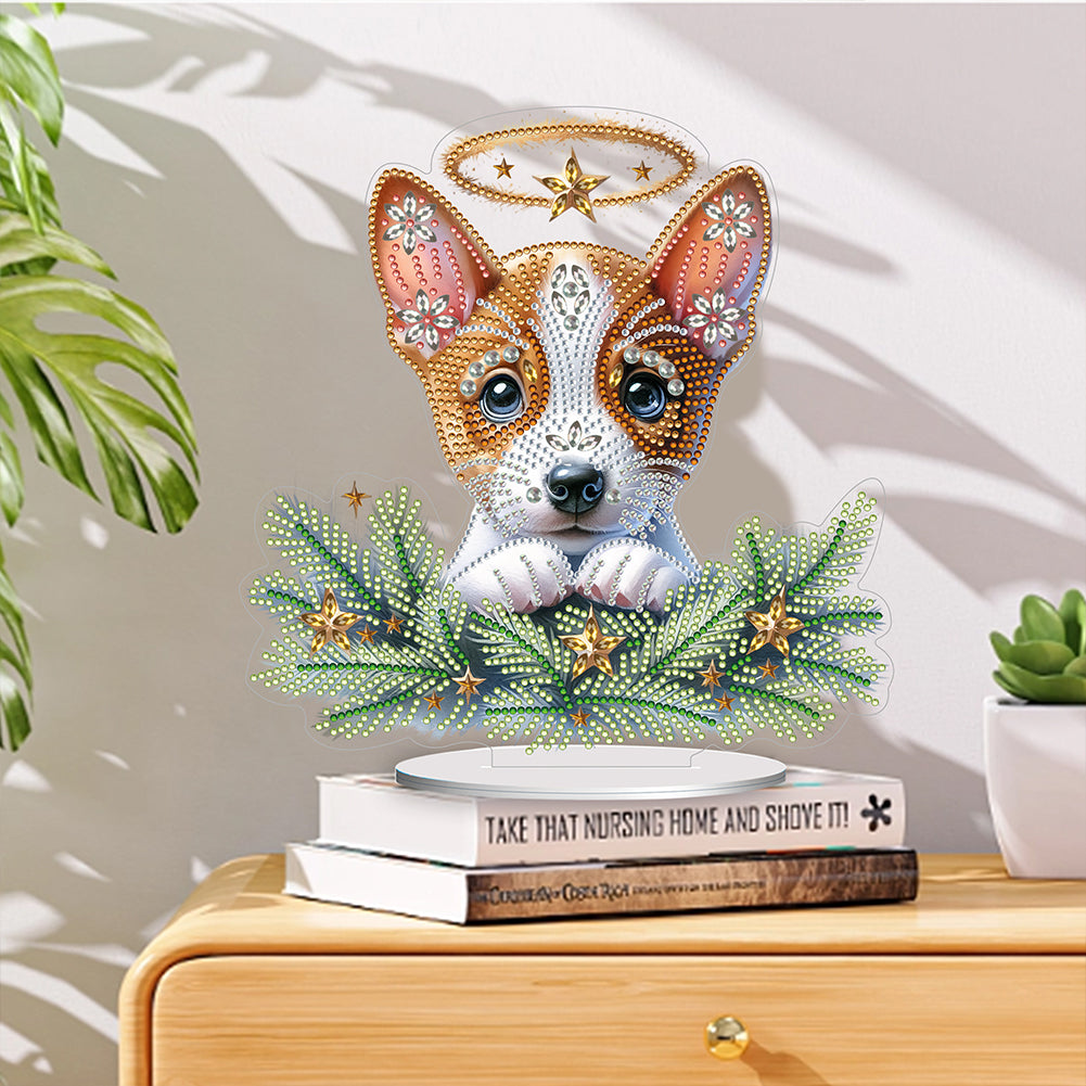 Diamond Painting Desktop Decoration for Home Office Desktop Decoration (Corgi)