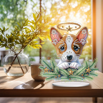 Diamond Painting Desktop Decoration for Home Office Desktop Decoration (Corgi)