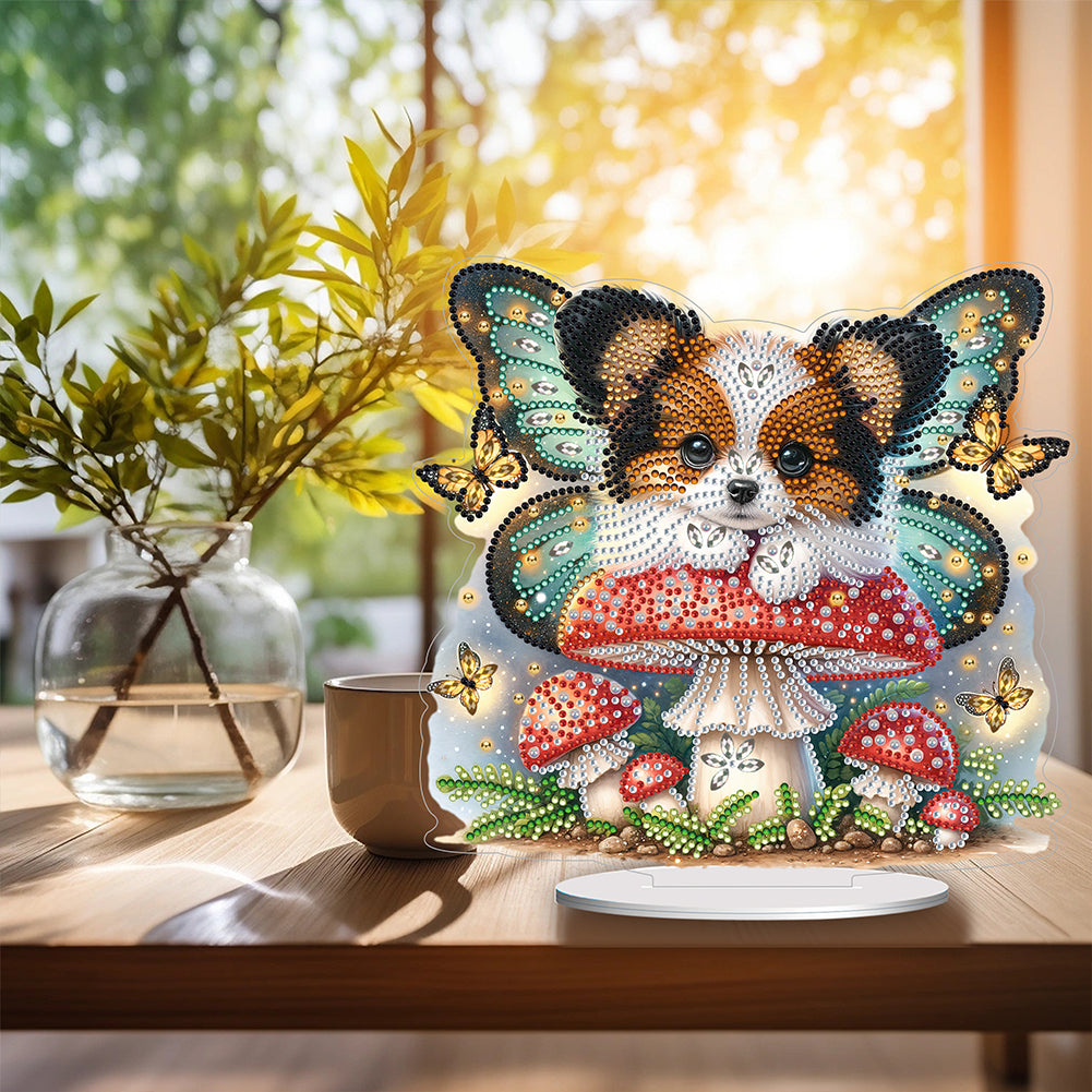 Diamond Painting Desktop Decor for Home Office Desktop Decor (Butterfly Teddy)