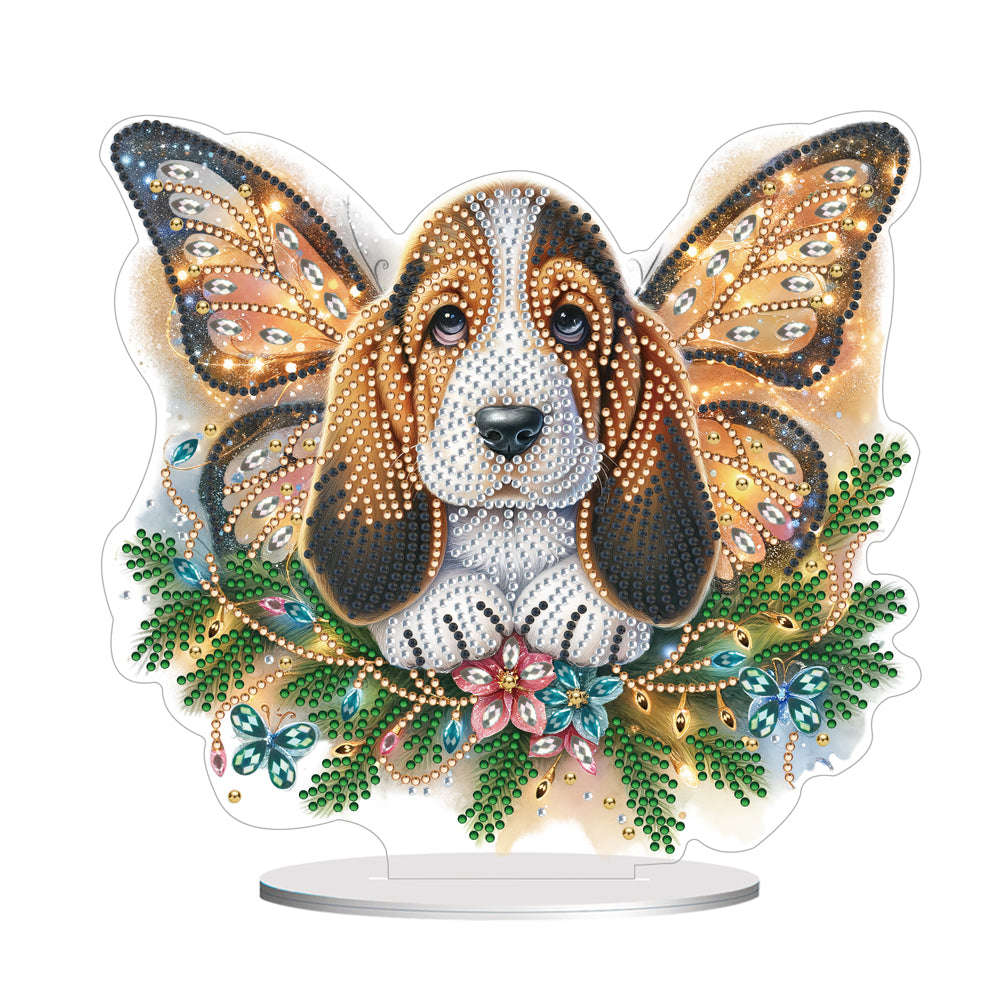 Diamond Painting Desktop Decoration for Home Office Desktop Decor (Basset Hound)