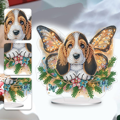 Diamond Painting Desktop Decoration for Home Office Desktop Decor (Basset Hound)