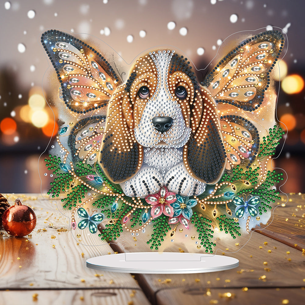 Diamond Painting Desktop Decoration for Home Office Desktop Decor (Basset Hound)