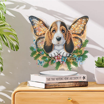 Diamond Painting Desktop Decoration for Home Office Desktop Decor (Basset Hound)